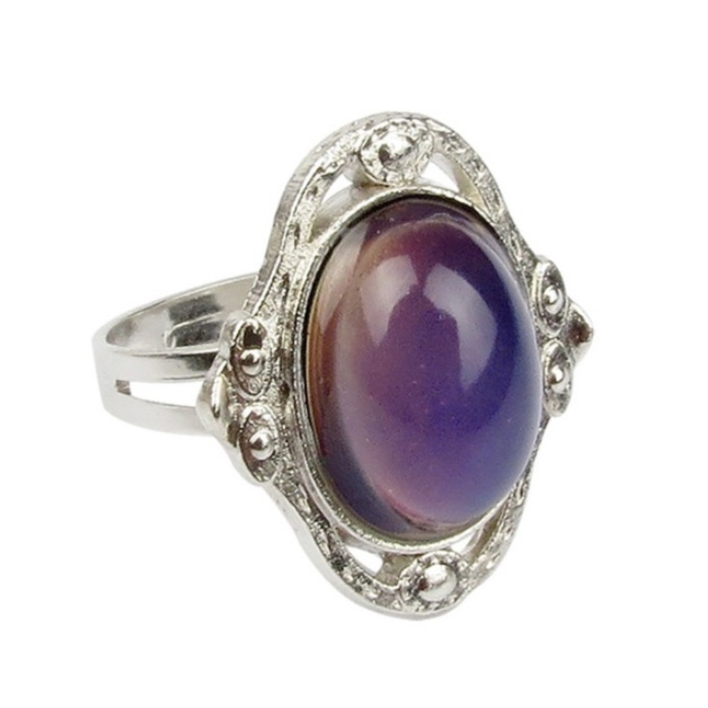 Vintage Retro Color Change Adjustable Oval Mood Ring